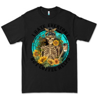 Black I Hate Everyone But Coffee Helps Premium Tee - FaDigitalArtStudio