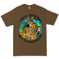Cacao I Hate Everyone But Coffee Helps Premium Tee - FaDigitalArtStudio