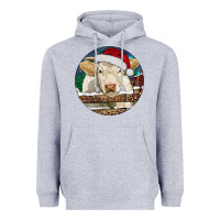 Heather Grey Charolais Cow Christmas Heavyweight Hoodie - RanaPortraitStore