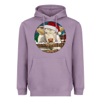 Lavender Charolais Cow Christmas Heavyweight Hoodie - RanaPortraitStore