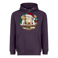 Plum Charolais Cow Christmas Heavyweight Hoodie - RanaPortraitStore