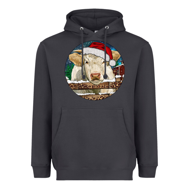 Charolais Cow Christmas Heavyweight Hoodie by RanaPortraitStore | Teevron