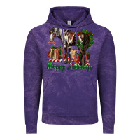 Cloud Purple happy holidays mustang horse Vintage Hoodie - LillyAllenDesigns
