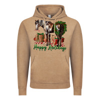 Vintage Coffee happy holidays mustang horse Vintage Hoodie - LillyAllenDesigns