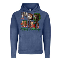 Vintage Denim happy holidays mustang horse Vintage Hoodie - LillyAllenDesigns