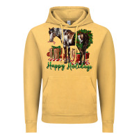 Vintage Mustard happy holidays mustang horse Vintage Hoodie - LillyAllenDesigns