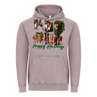 Vintage Zinc happy holidays mustang horse Vintage Hoodie - LillyAllenDesigns