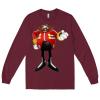 Burgundy doctor eggman Long Sleeve Tee - DesigneFamous