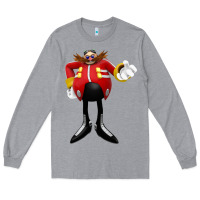 Heather Grey doctor eggman Long Sleeve Tee - DesigneFamous