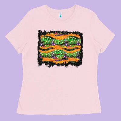 Halloween Skull Background Ladies Tee Designed By Bundleandbundleshop