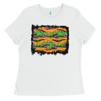 White Halloween Skull Background Ladies Tee - BundleAndBundleShop