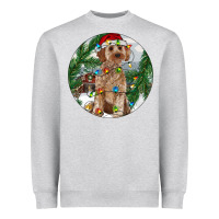 Heather Grey Cockapoo Christmas Heavyweight Sweatshirt - RanaPortraitStore