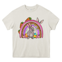 Cream Easter rainbow Heavy Core Tee - OliviaCreatesArt