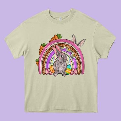 Easter Rainbow Heavy Core Tee Designed By Oliviacreatesart