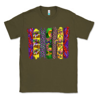 Army Green mardi gras crawfish cake and mask with leopar and fleur de lis brushst Classic Tee - Artiststas