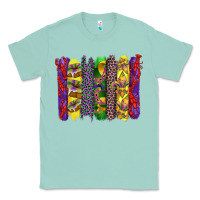 Seafoam mardi gras crawfish cake and mask with leopar and fleur de lis brushst Classic Tee - Artiststas