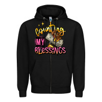 Black counting my blessings afro hands Zipper Hoodie - RanaPortraitStore