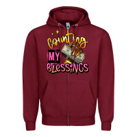 Burgundy counting my blessings afro hands Zipper Hoodie - RanaPortraitStore