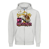 Dove Grey counting my blessings afro hands Zipper Hoodie - RanaPortraitStore