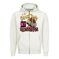Oatmeal Heather counting my blessings afro hands Zipper Hoodie - RanaPortraitStore