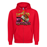 Red counting my blessings afro hands Zipper Hoodie - RanaPortraitStore