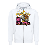 White counting my blessings afro hands Zipper Hoodie - RanaPortraitStore