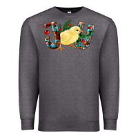 Charcoal Heather Christmas Joy With Chick Premium Sweatshirt - RanaPortraitStore