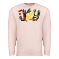 Pale Pink Christmas Joy With Chick Premium Sweatshirt - RanaPortraitStore