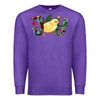 Purple Christmas Joy With Chick Premium Sweatshirt - RanaPortraitStore