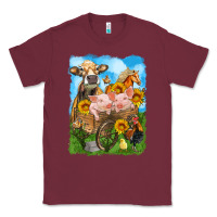 Burgundy farm animals wagon olivia Classic Tee - OliviaCreatesArt