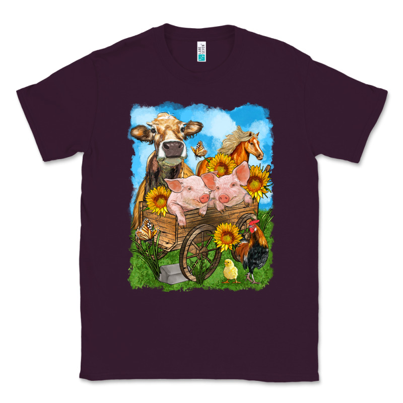 Farm Animals Wagon Olivia Classic Tee by OliviaCreatesArt | Teevron