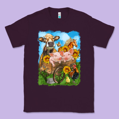 Farm Animals Wagon Olivia Classic Tee Designed By Oliviacreatesart