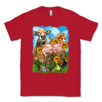 Red farm animals wagon olivia Classic Tee - OliviaCreatesArt