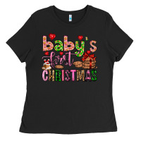 Black baby's first christmas Ladies Tee - FaDigitalArtStudio