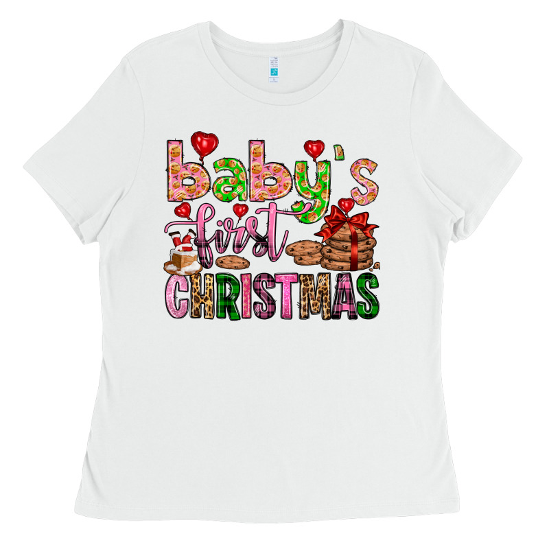 Baby's First Christmas Ladies Tee by FaDigitalArtStudio | Teevron