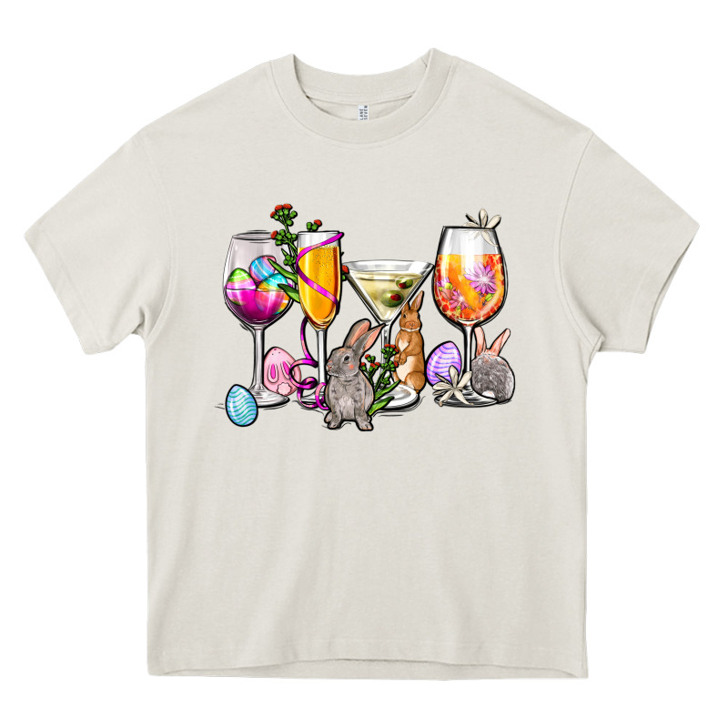 Easter Wine Glasses Heavy Core Tee by OliviaCreatesArt | Teevron