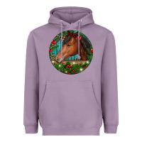 Lavender Western Horse Christmas Heavyweight Hoodie - RanaPortraitStore