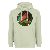Matcha Western Horse Christmas Heavyweight Hoodie - RanaPortraitStore