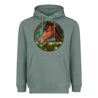Sage Western Horse Christmas Heavyweight Hoodie - RanaPortraitStore