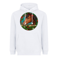 White Western Horse Christmas Heavyweight Hoodie - RanaPortraitStore