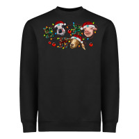 Black Hohoho Christmas Cows Heavyweight Sweatshirt - RanaPortraitStore
