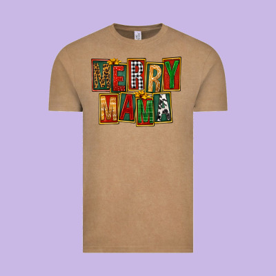 Merry Mama Vintage Tee Designed By Fadigitalartstudio