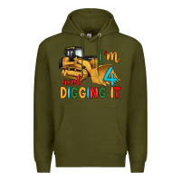 Army Green i'm 4 and digging it Premium Hoodie - Artiststas