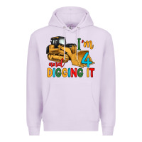 Lilac i'm 4 and digging it Premium Hoodie - Artiststas