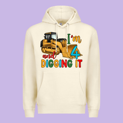 I'm 4 And Digging It Premium Hoodie Designed By Artiststas