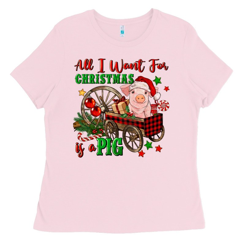 All I Want For Christmas Is A Pig Ladies Tee by FaDigitalArtStudio | Teevron