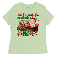 Matcha all i want for christmas is a pig Ladies Tee - FaDigitalArtStudio