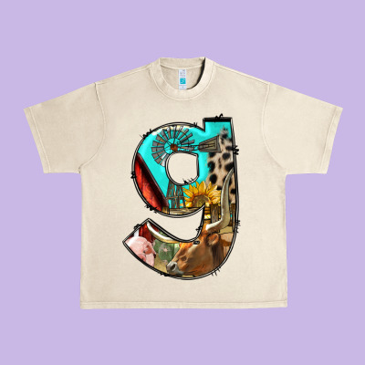Farm Life Alphabet Lowercase Letters G Urban Heavy Tee Designed By Bundleandbundleshop