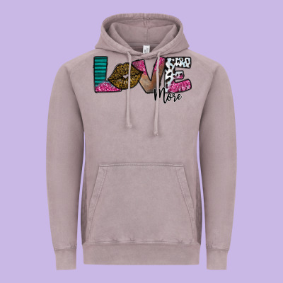 Love More Vintage Hoodie Designed By Sublimationcraftshop