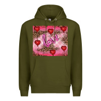 Army Green valentine's day love Premium Hoodie - RanaPortraitStore